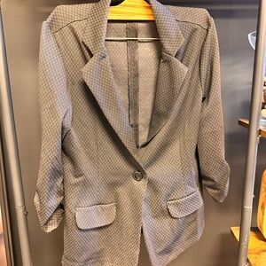 Soho Apparel Gray Textured Single-Button Blazer